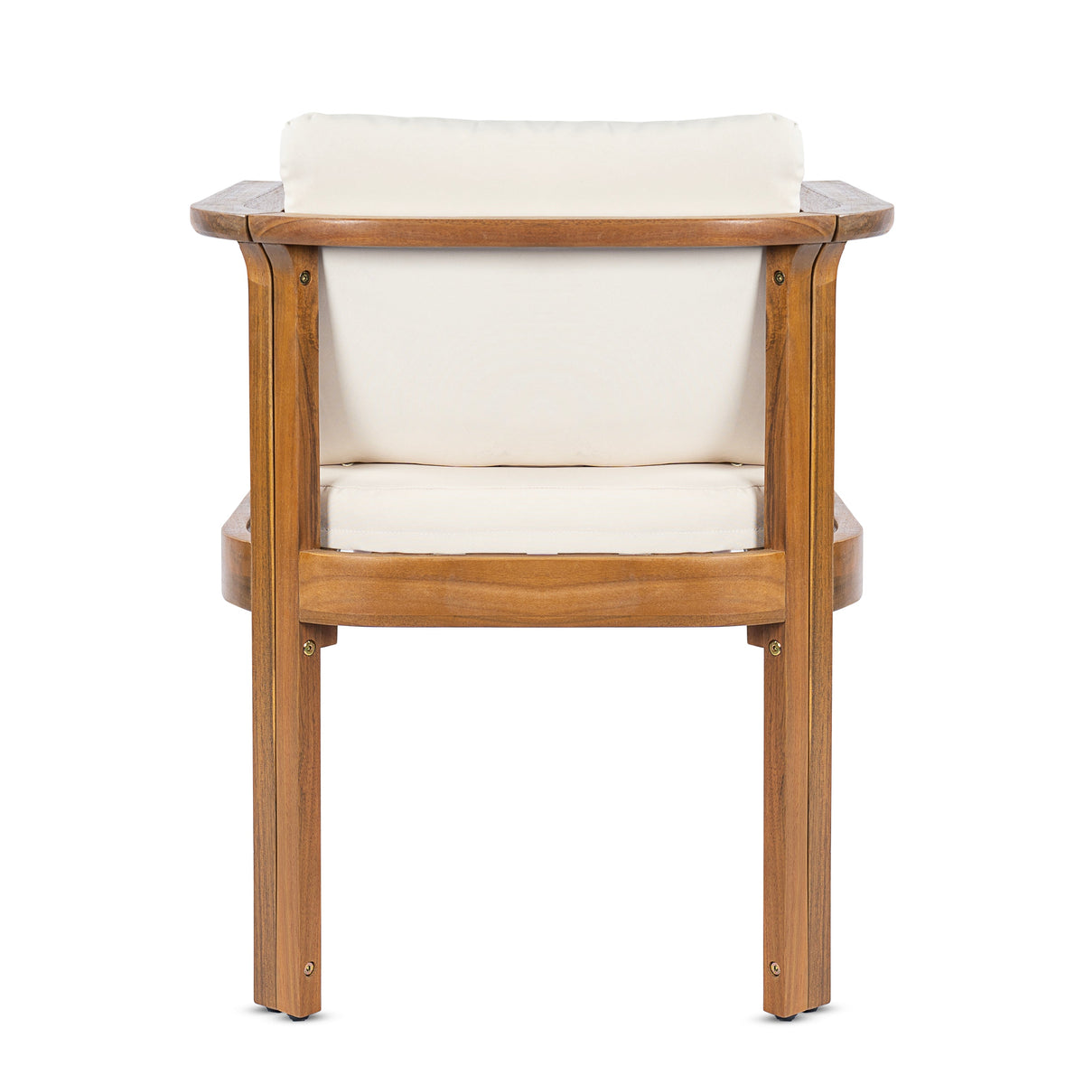 Outdoor Dining Chair Set of 2 with Curved Acacia Wood Arms