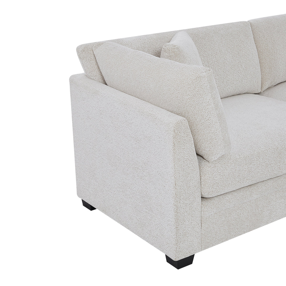 83.50" Modern Flared Arms Sofa (Beige)