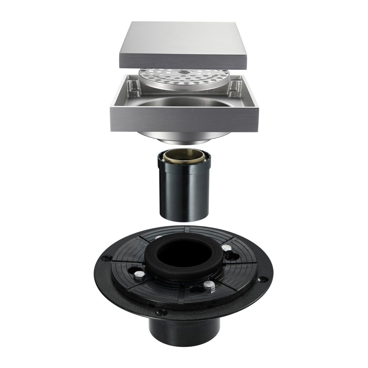 Brushed nickel stainless floor drain 6x6inch