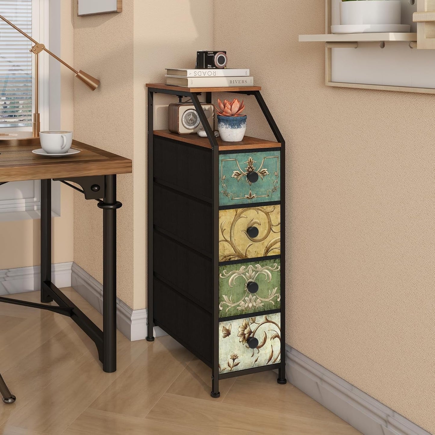 Narrow Tall Dresser With Integrated Charging Station