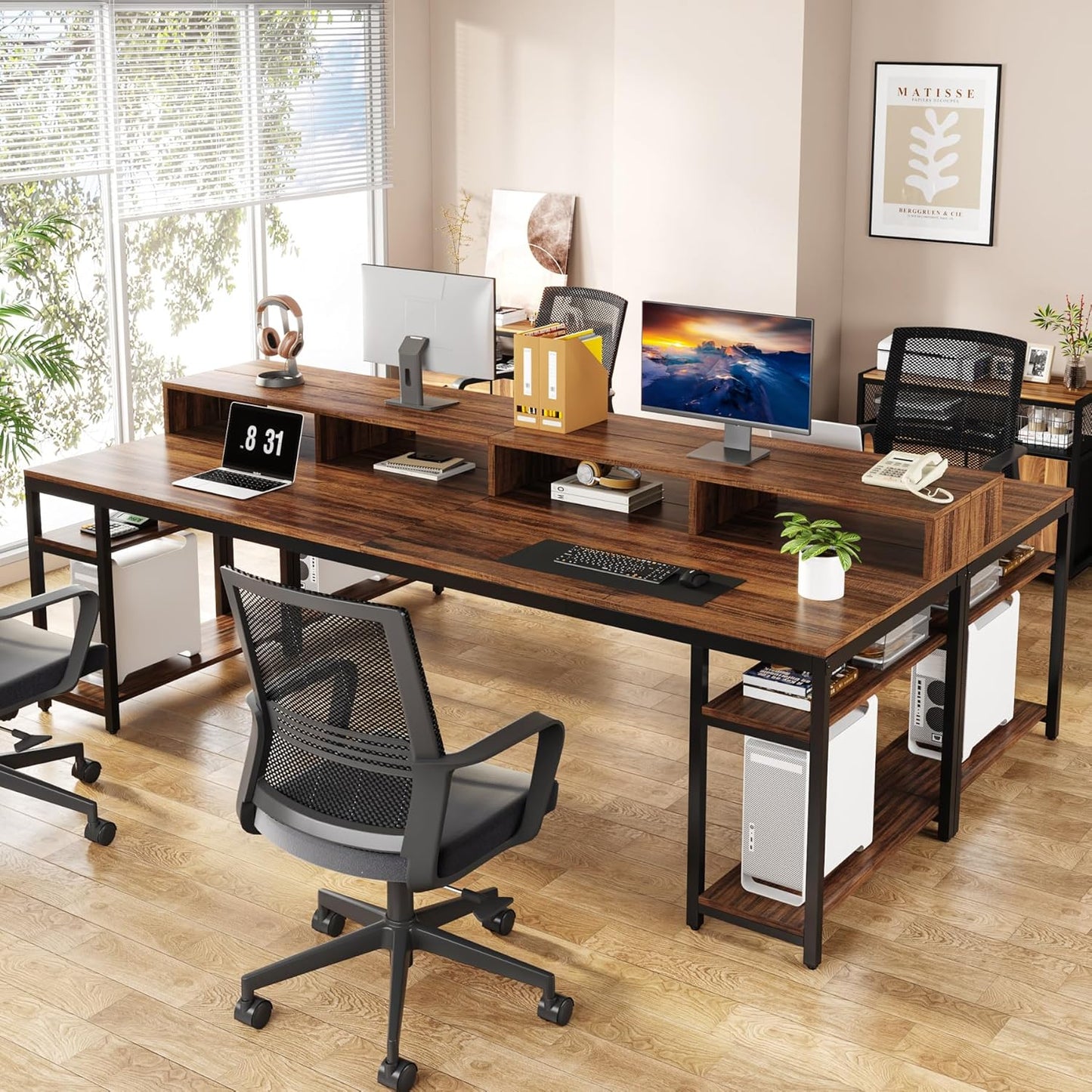 78" Two-Person Desk with X-Legs