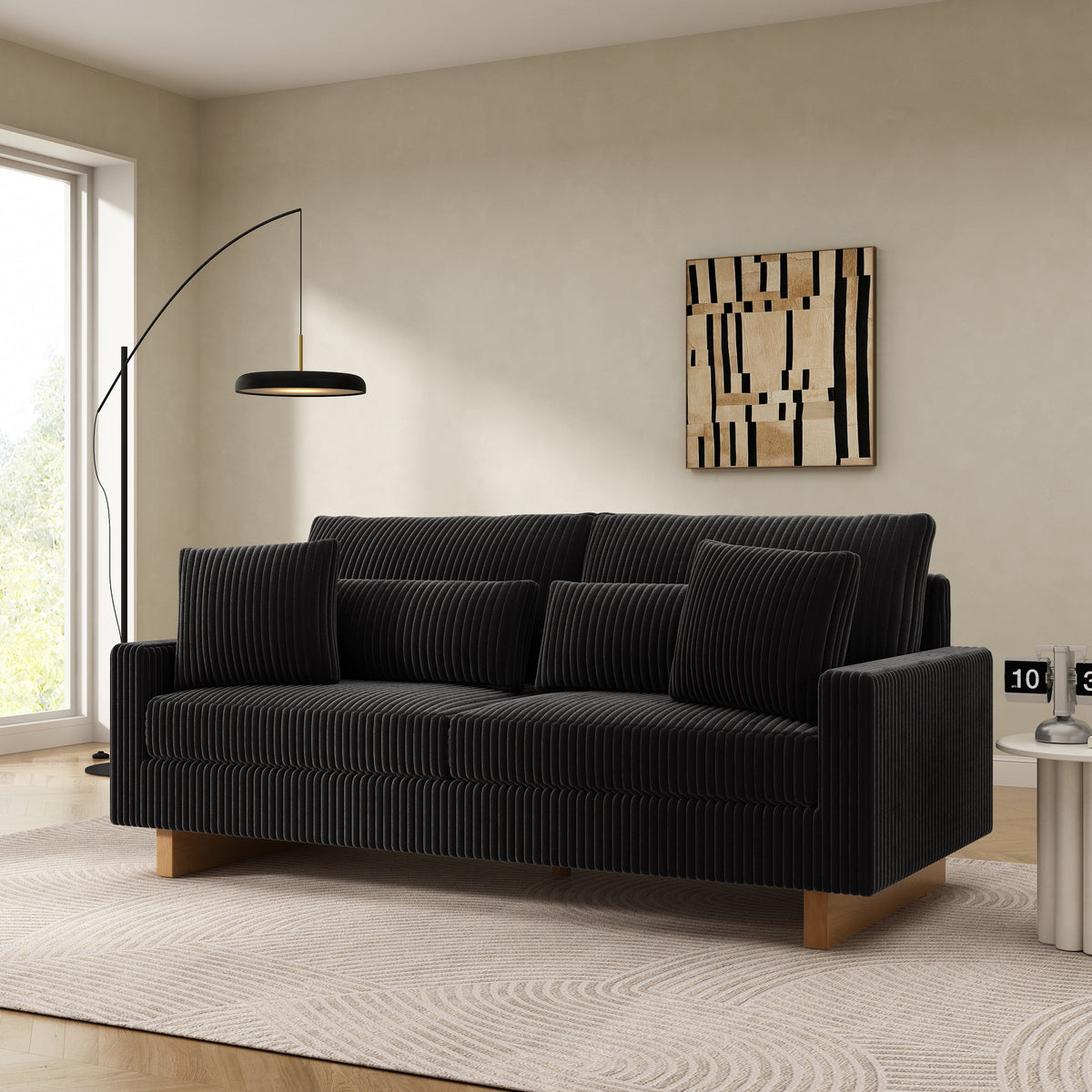 Modern Loveseat Sofa with Four Pillows