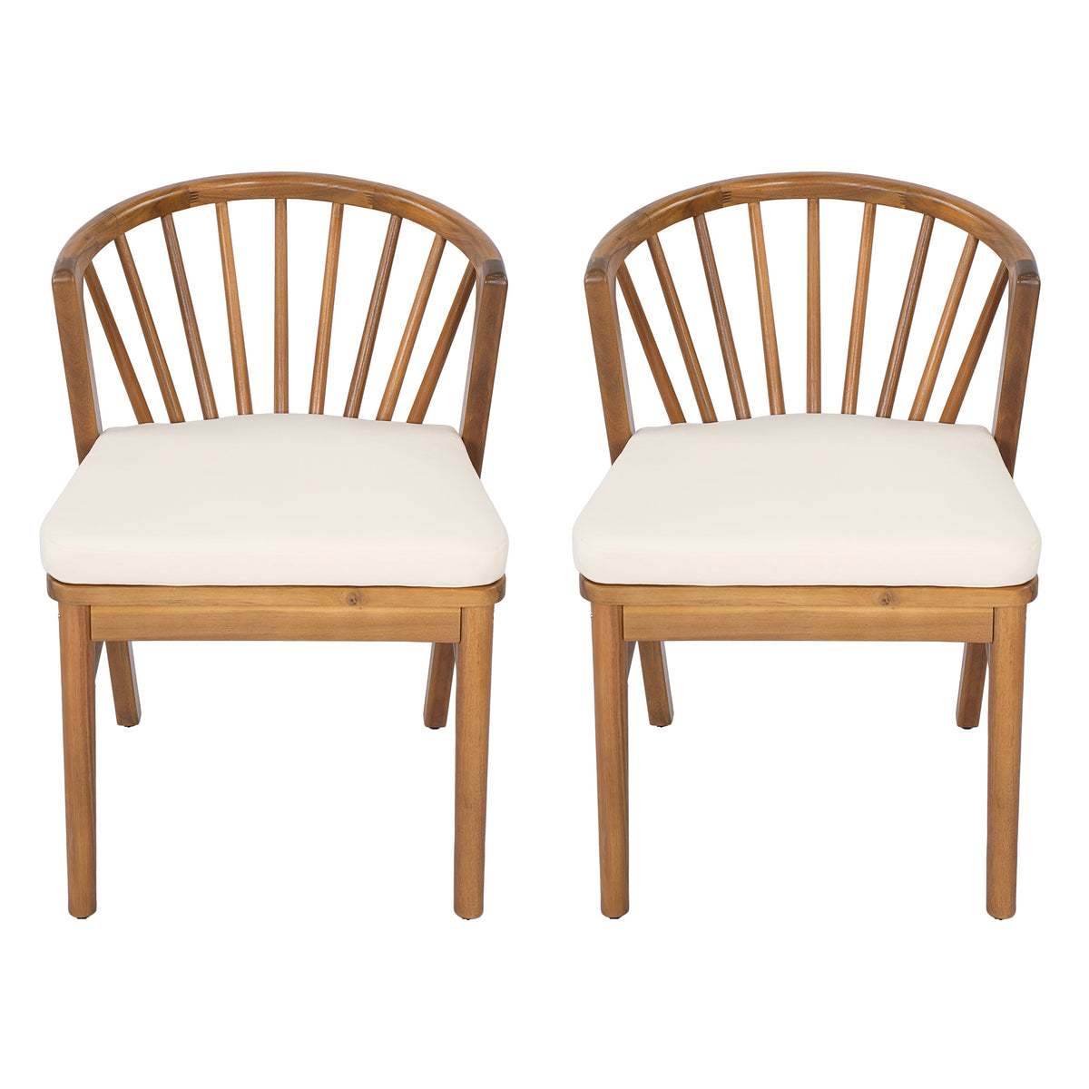 Outdoor Dining Chairs Set of 2 - Acacia Wood Patio Chairs