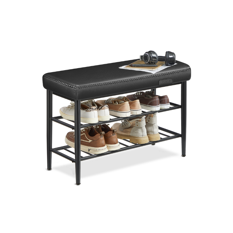 EKHO Collection - Shoe Bench with Metal Shelves