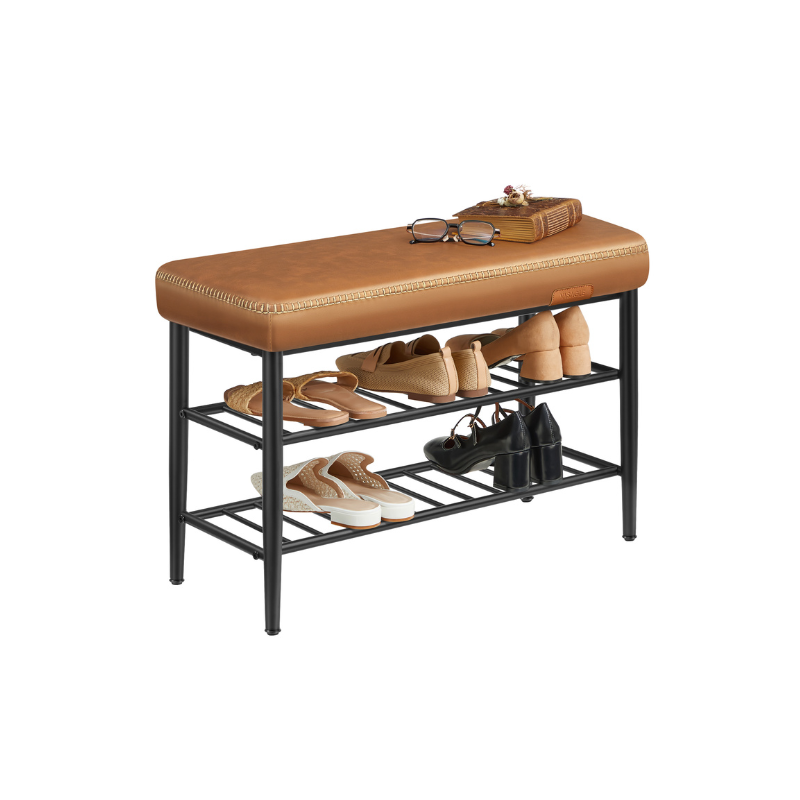 EKHO Collection - Shoe Bench with Metal Shelves