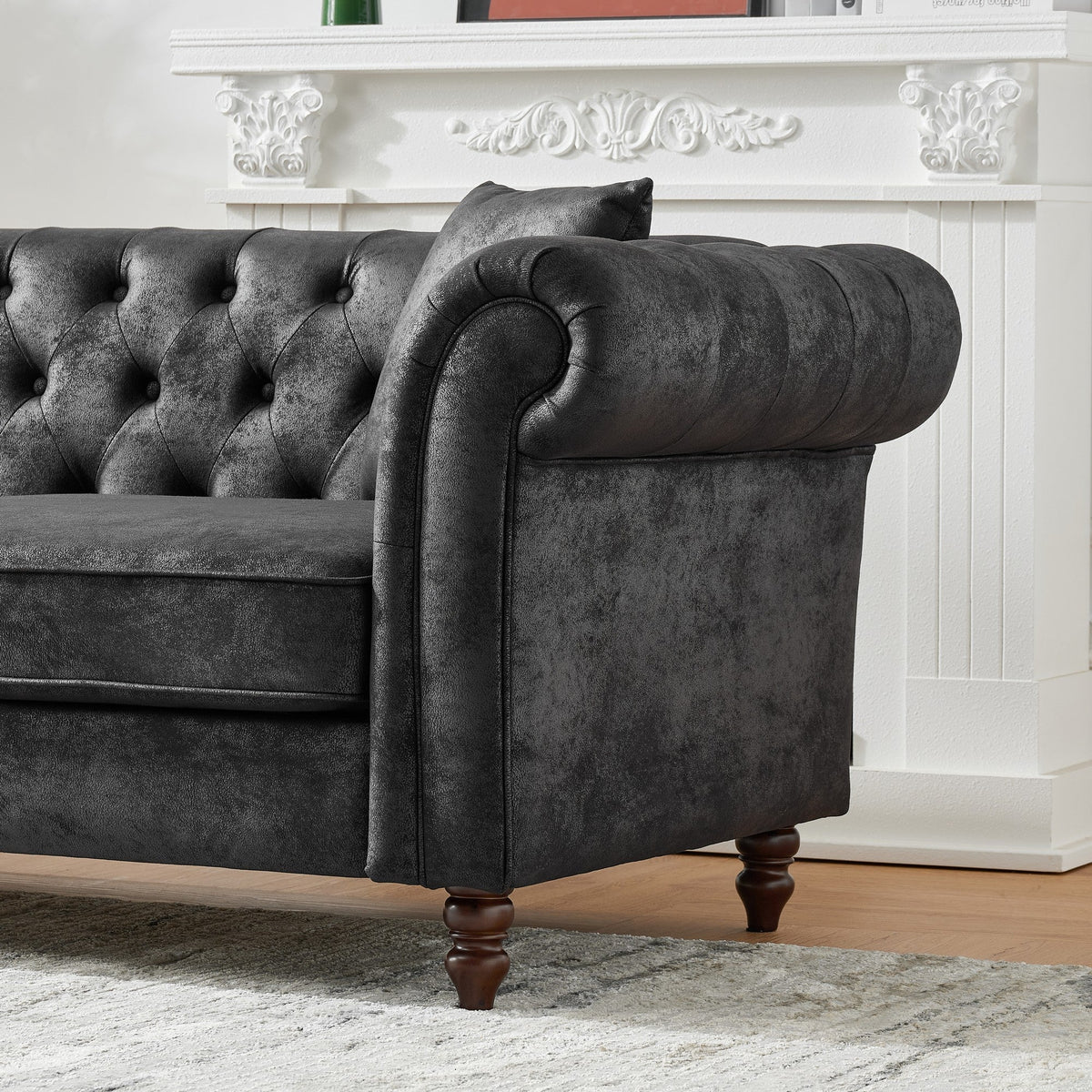 66" Chesterfield Tech Fabric Sofa