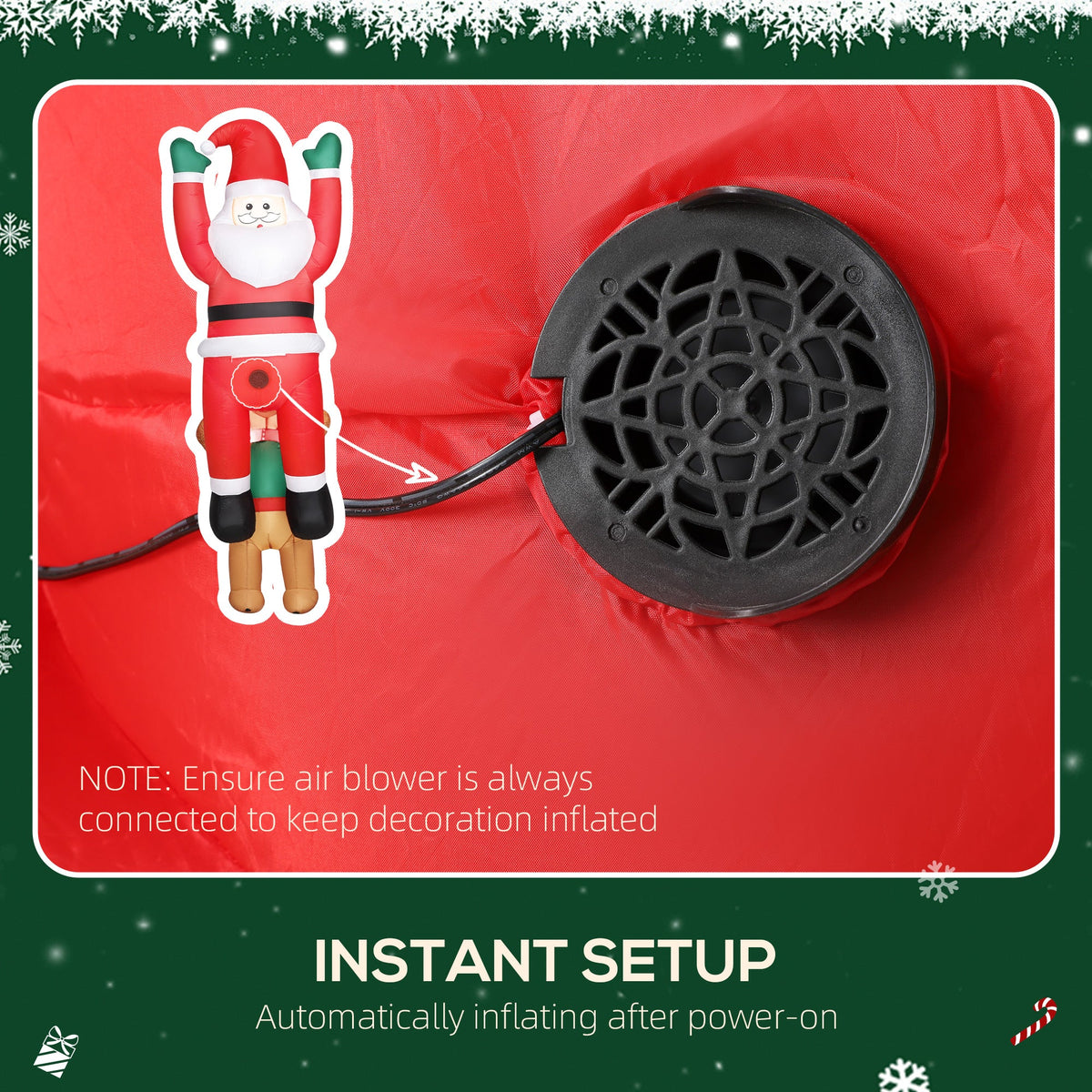 7Ft Christmas Inflatable Santa in Chimney Up and Down