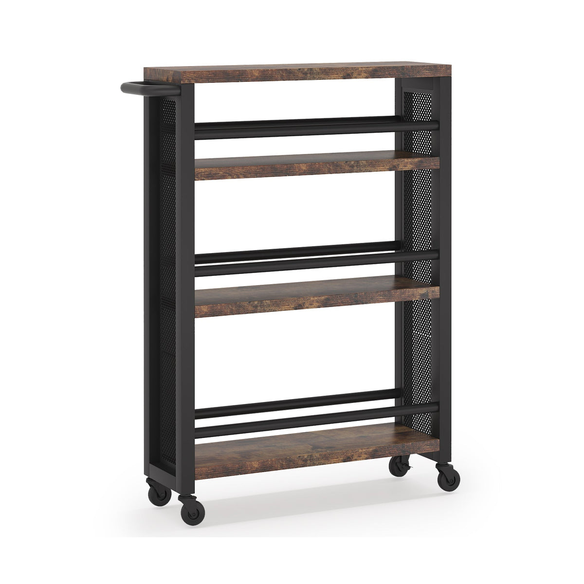 20" Slim 4-Tier Rolling Utility Cart with Wheels