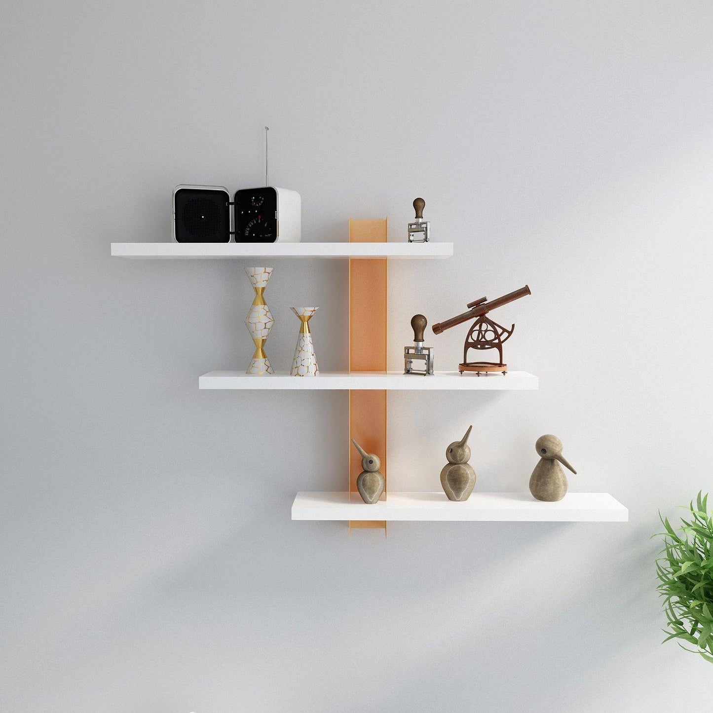 Mita 19'' Adjustable Metal Manufactured Wood Wall Shelf