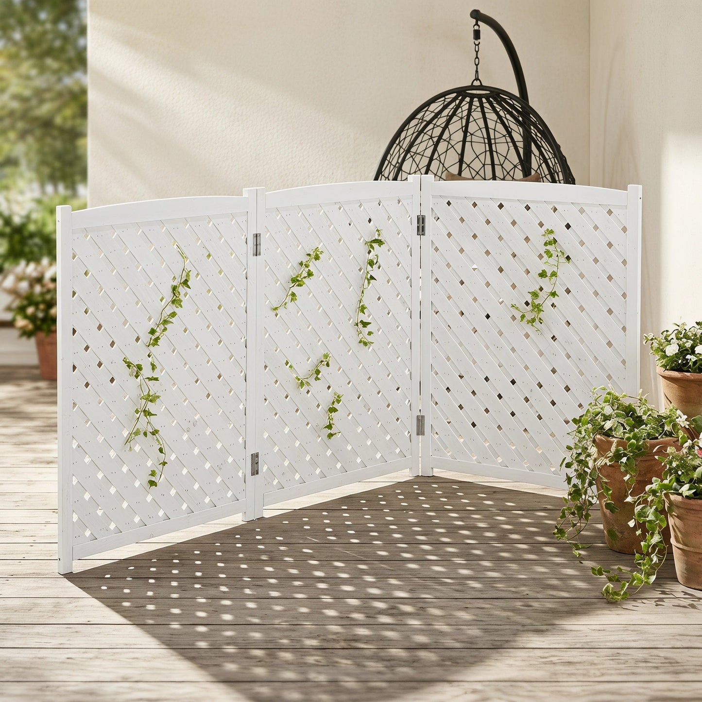 3-Panel Outdoor Air Conditioner Fence Screen