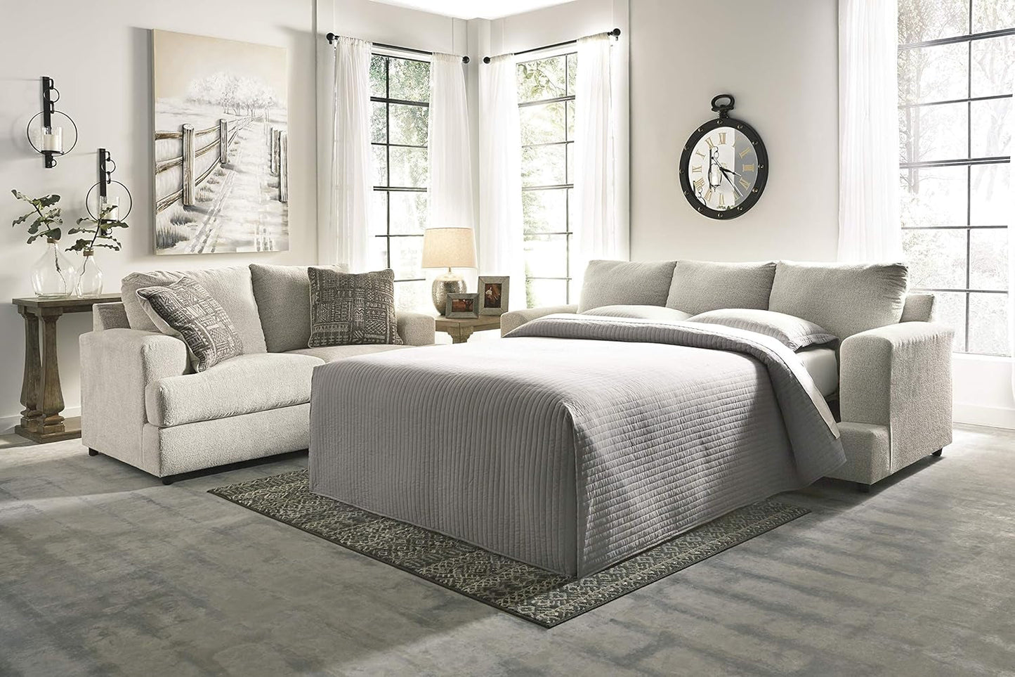 Soletren Premium Chenille Queen Sofa Sleeper White