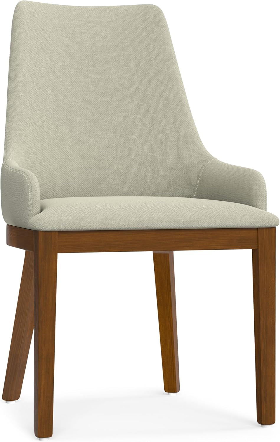 Stephanie Contemporary Dining Chair Set Of 2 In Natural Linen Look Fabric