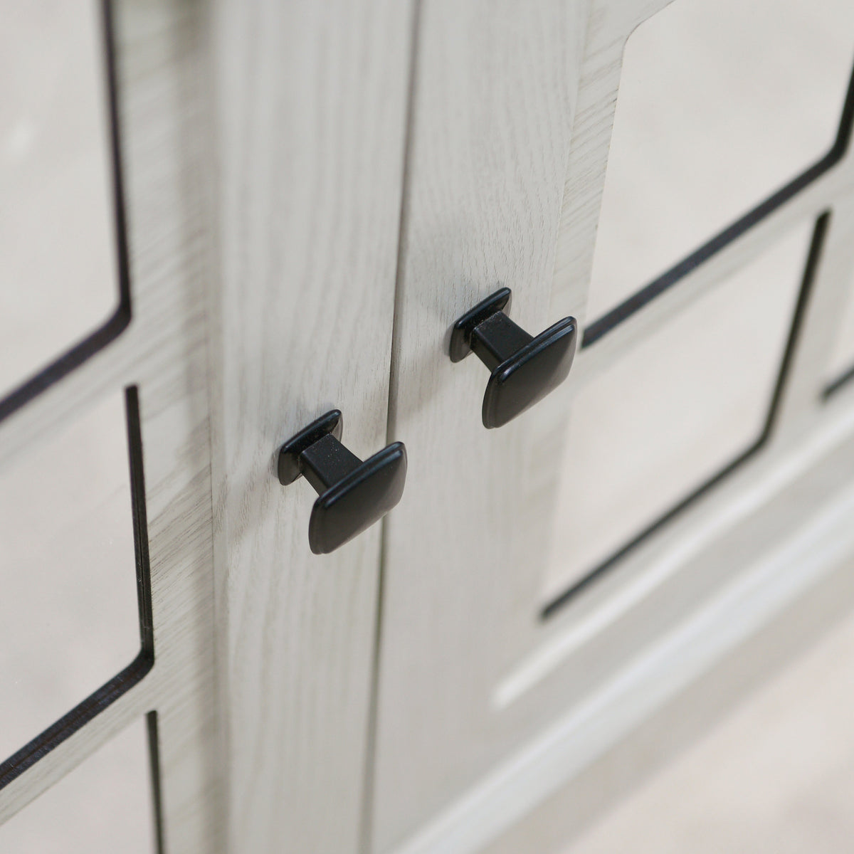 Storage Sideboard Cabinet with Decorative Acrylic Mirrored Doors