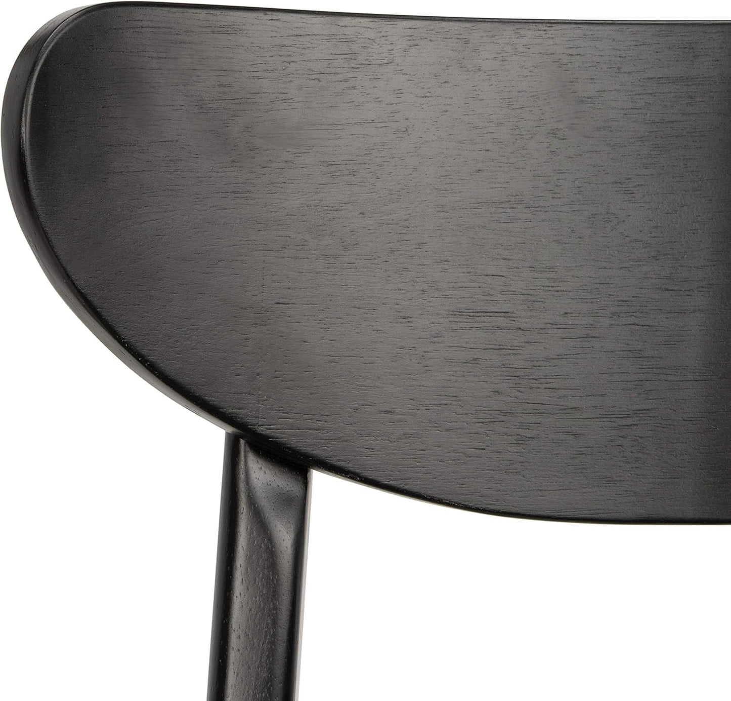 Retro Black Wood Dining Chair Set Of 2 For Home Dining