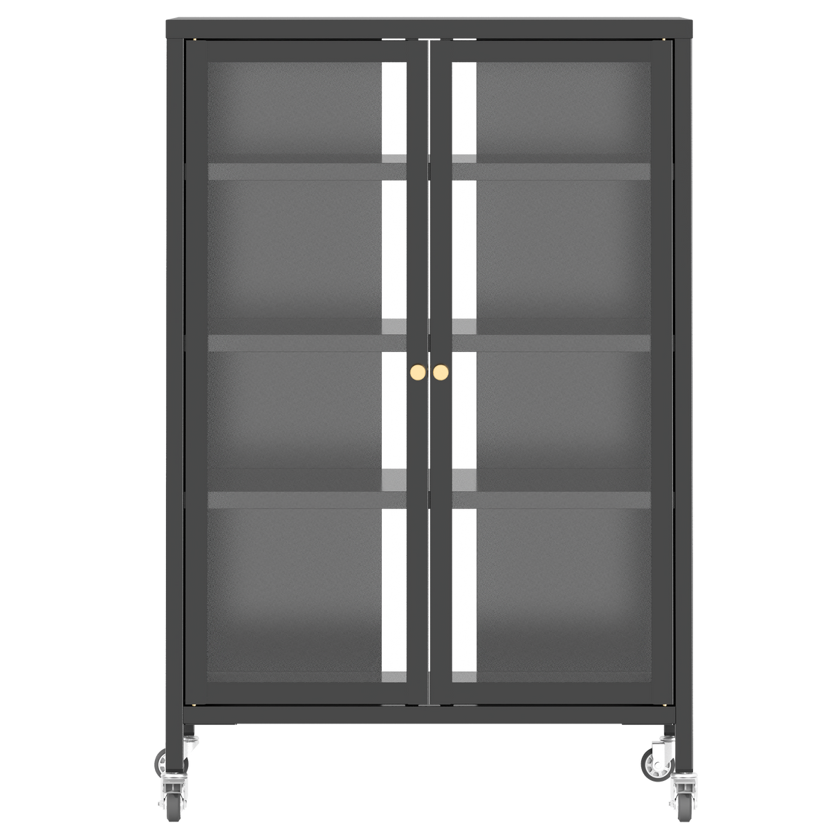 35.8" High Media Storage Cabinet with Wheels