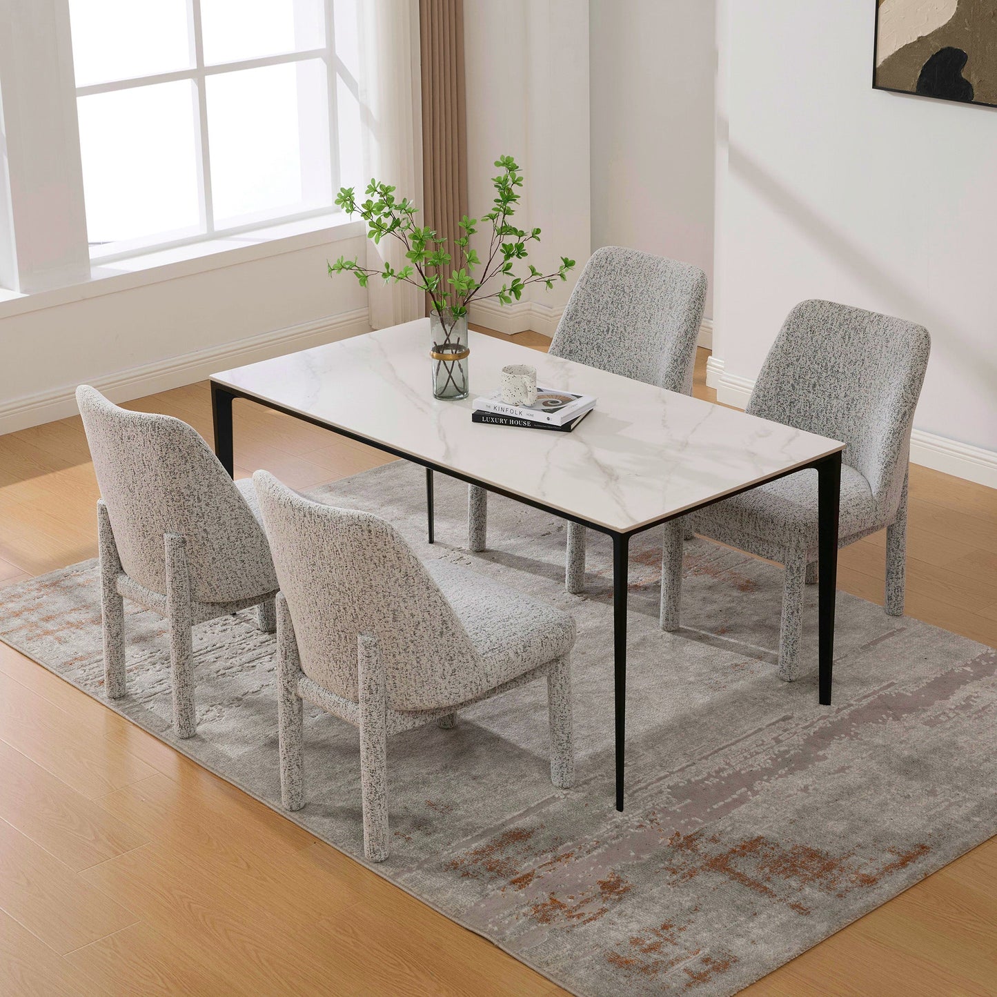 21.46" Wide Modern Minimalist Dining Chair Set of 4