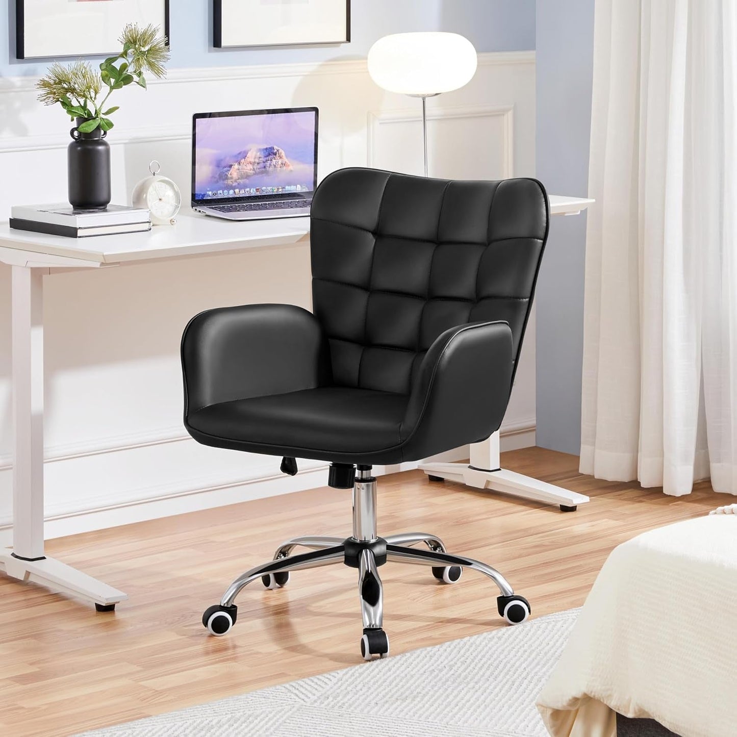 Ergonomic Office Chair 18.7 Inch Wide Seat Black Comfort