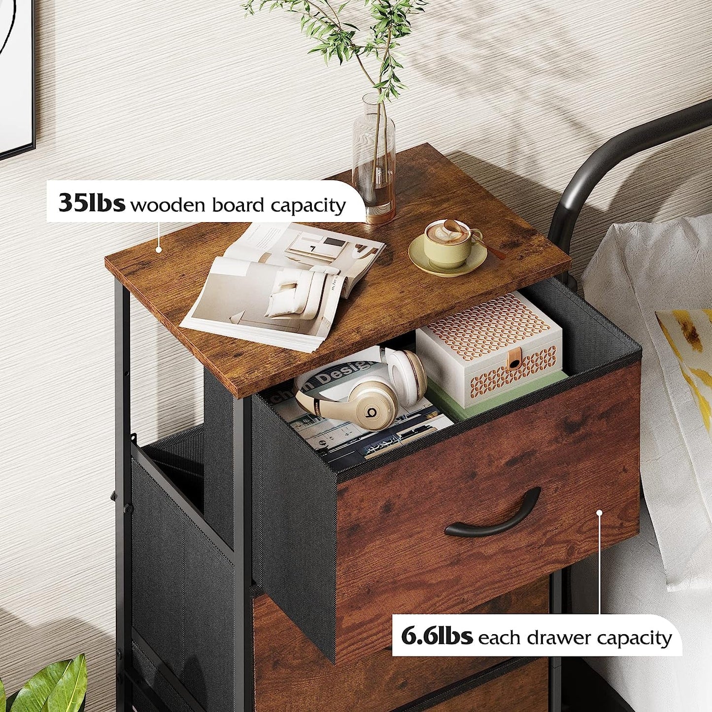 Four Drawer Dresser With Handles For Bedroom Storage