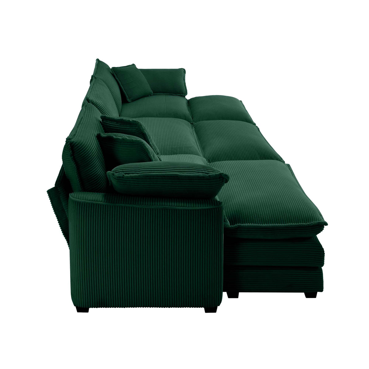 Oversized Modular Cushion Sofa with Portable Ottoman