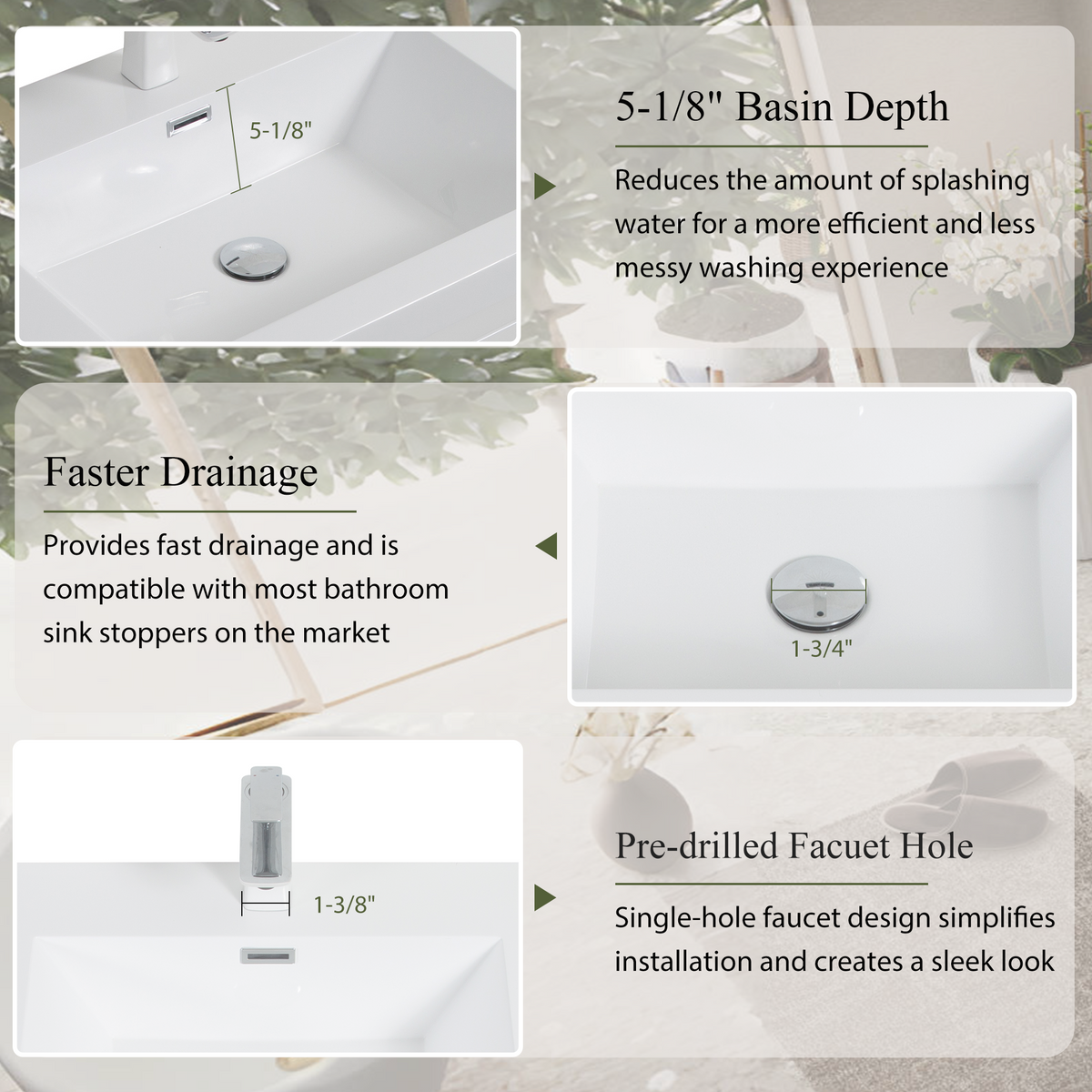 60" Wall-Mounted Bathroom Vanity with Sink