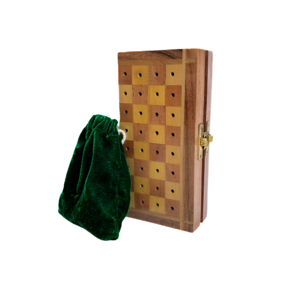 Acacia Wood Travel Chess Set