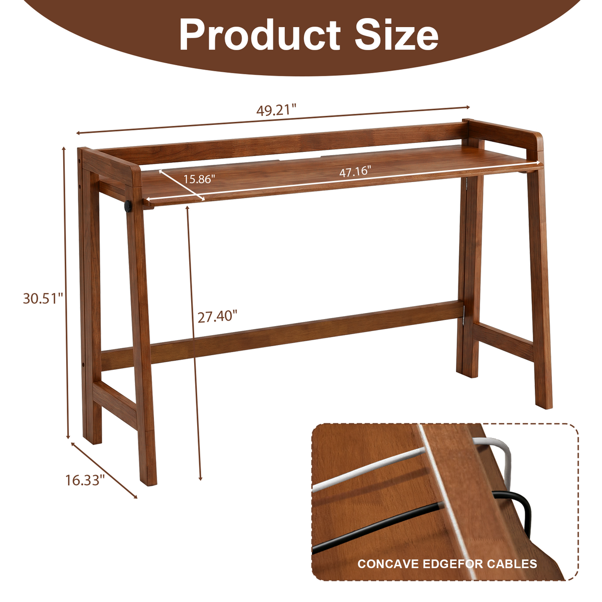 Solid Wood Folding Desk
