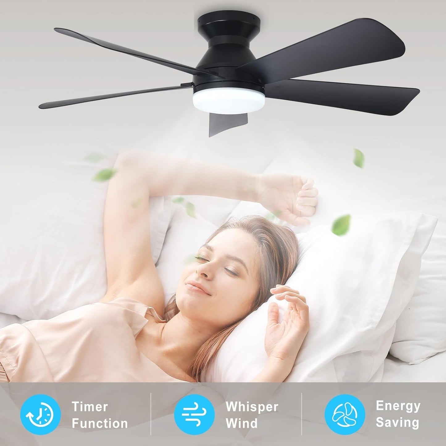 42 Inch Ceiling Fan With Dimmable LED Light Remote
