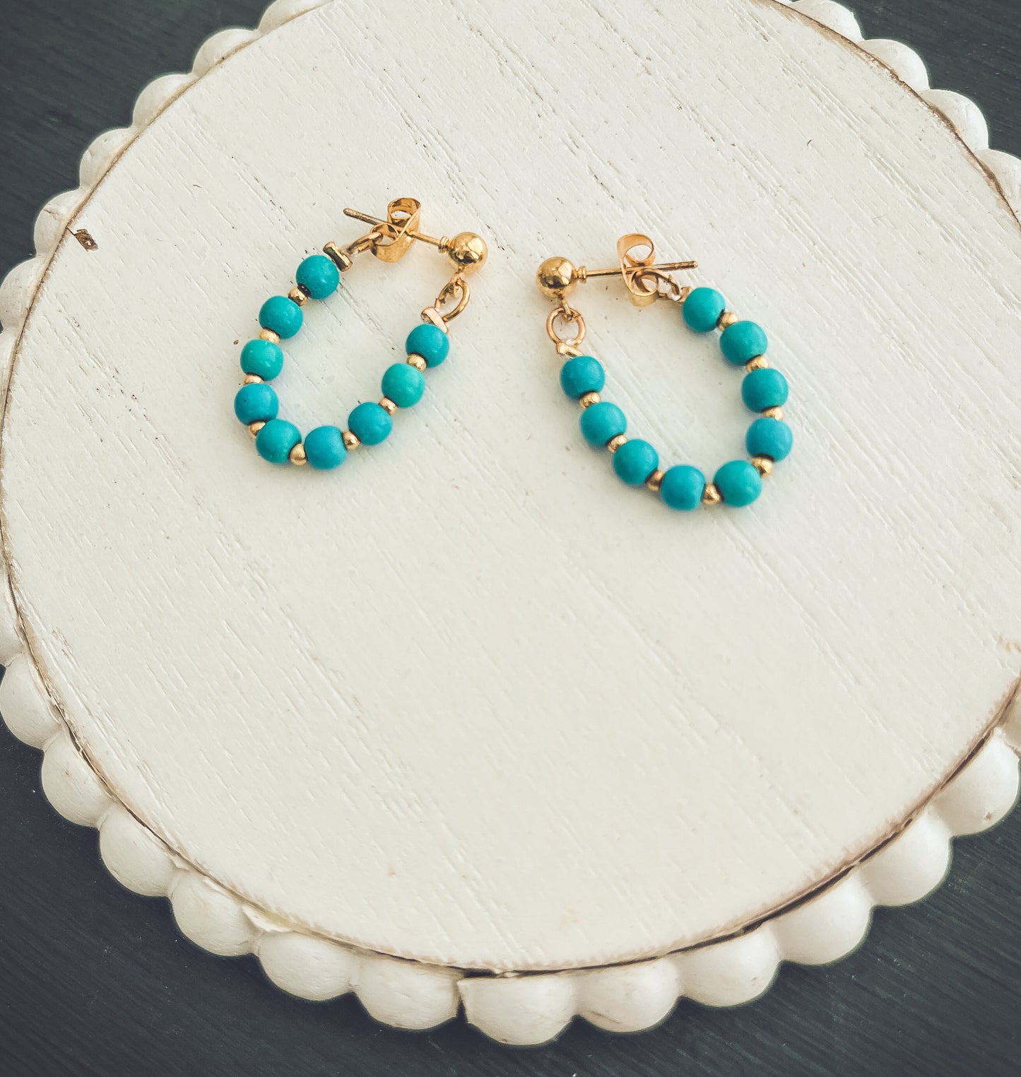 Beautiful Turquoise Hoops