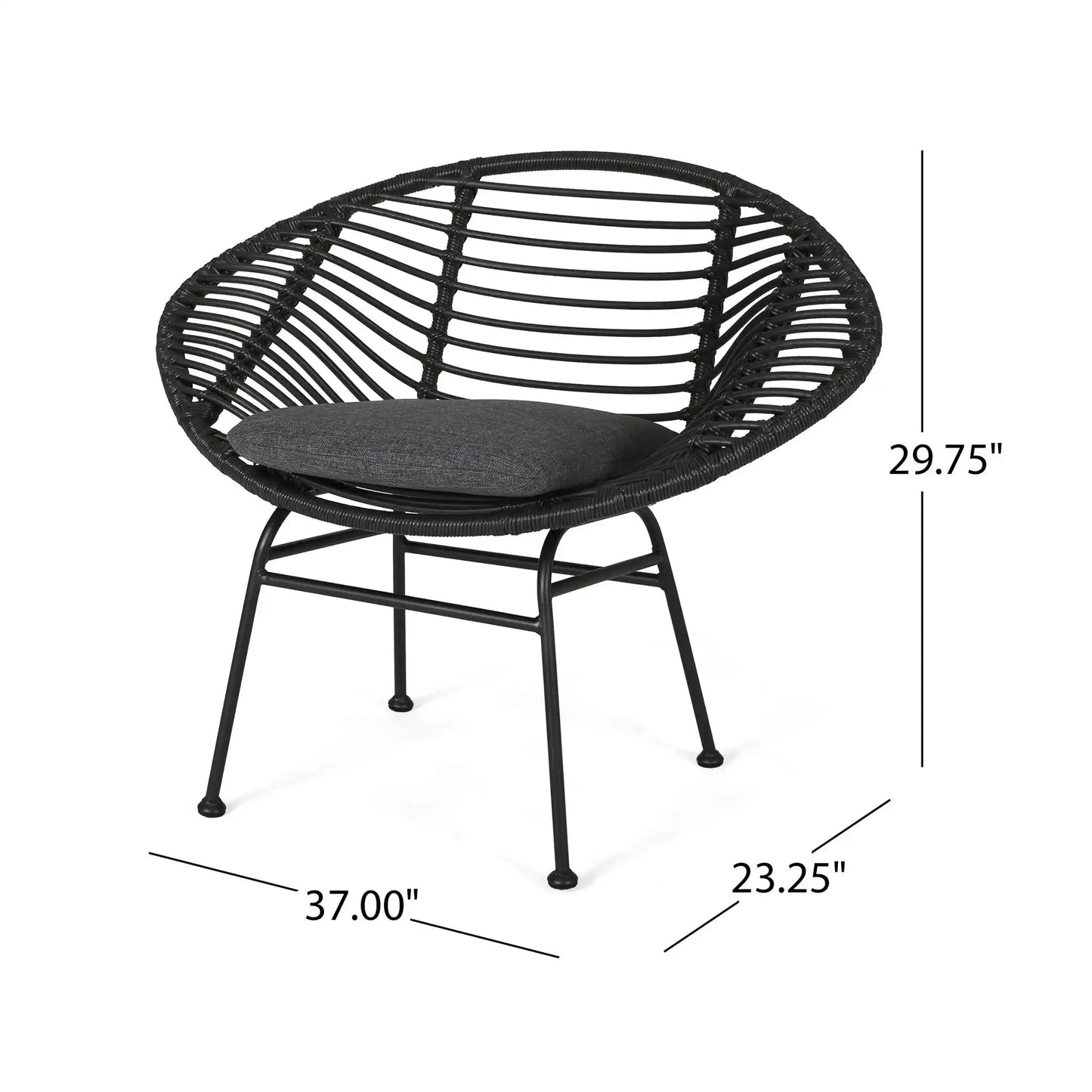 Cordella - Outdoor Woven Wicker Chairs With Cushions, Set of 2