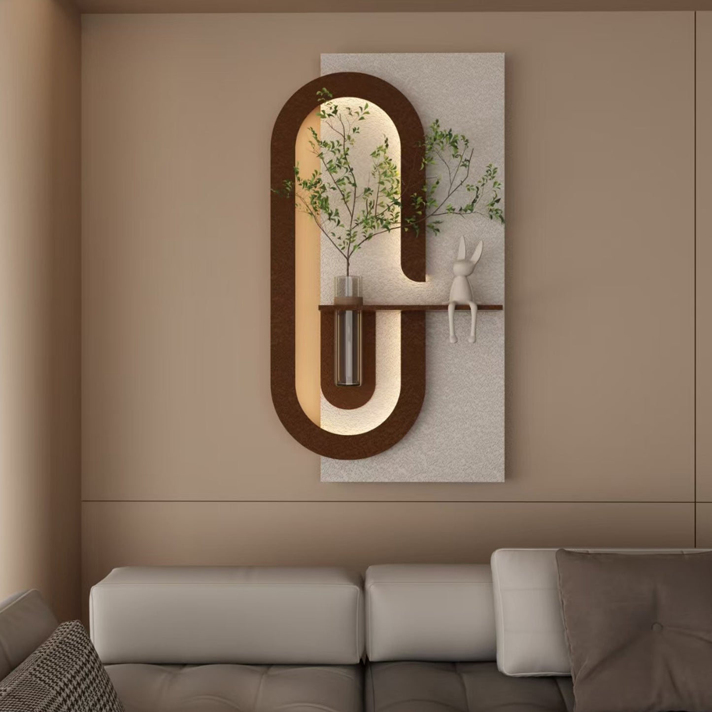 Adjustable 3-Color LED Sandstone Wall Decor