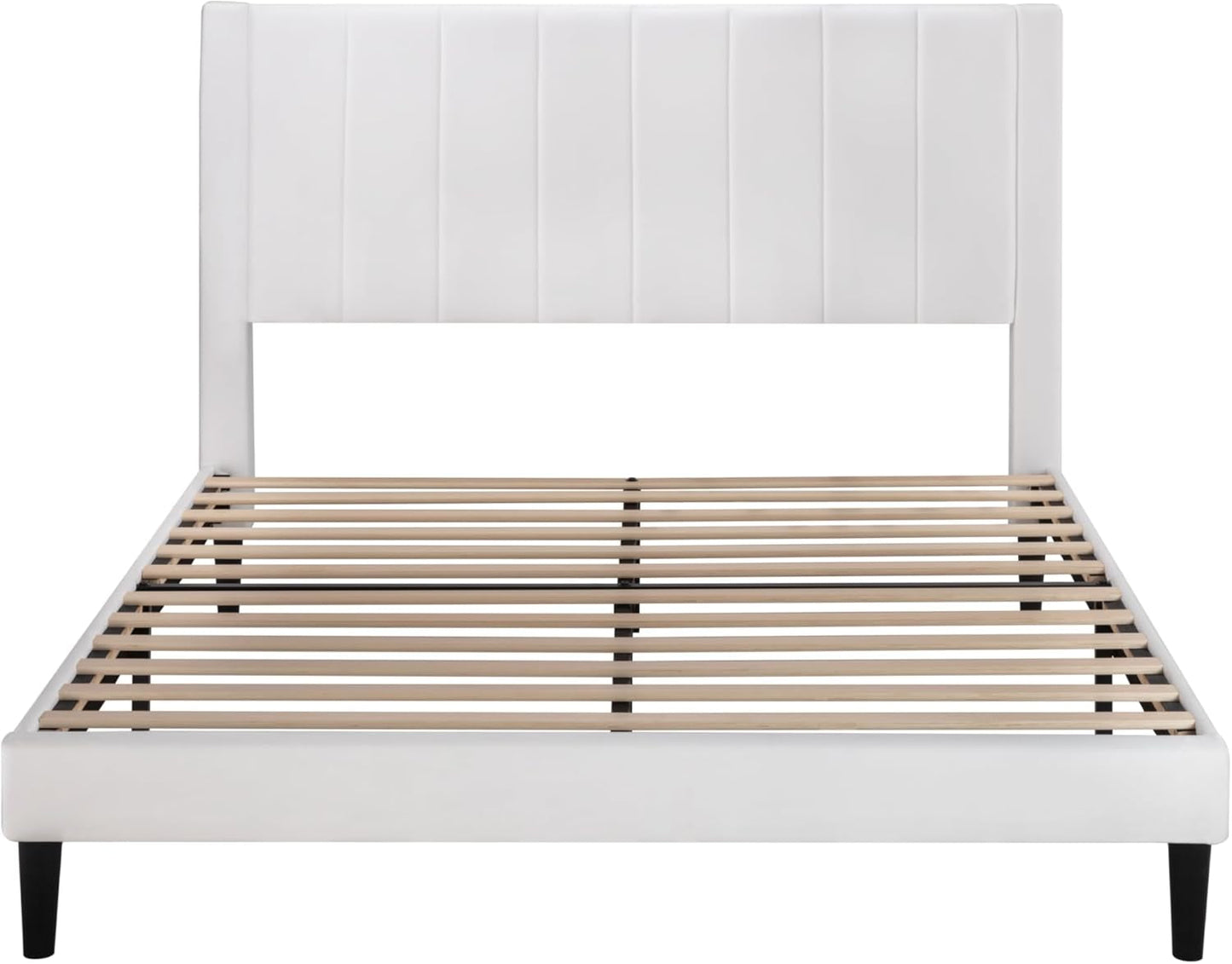 Queen Velvet Upholstered Bed Frame With Tufted Headboard