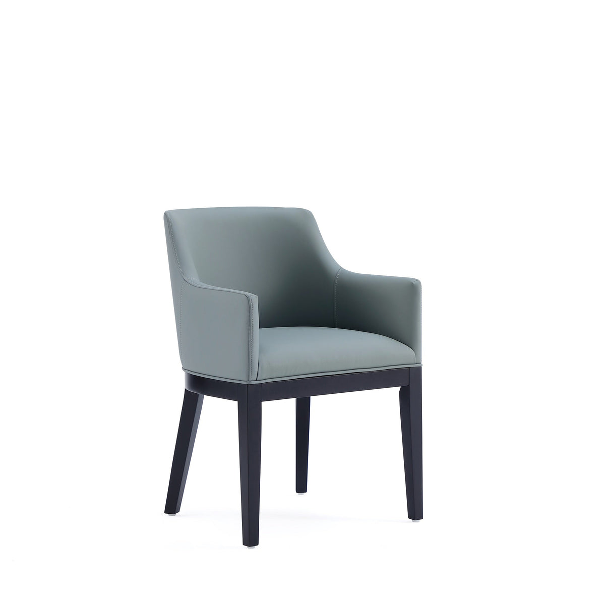 Gansevoort Wood Vegan Leather Armchair in Pewter