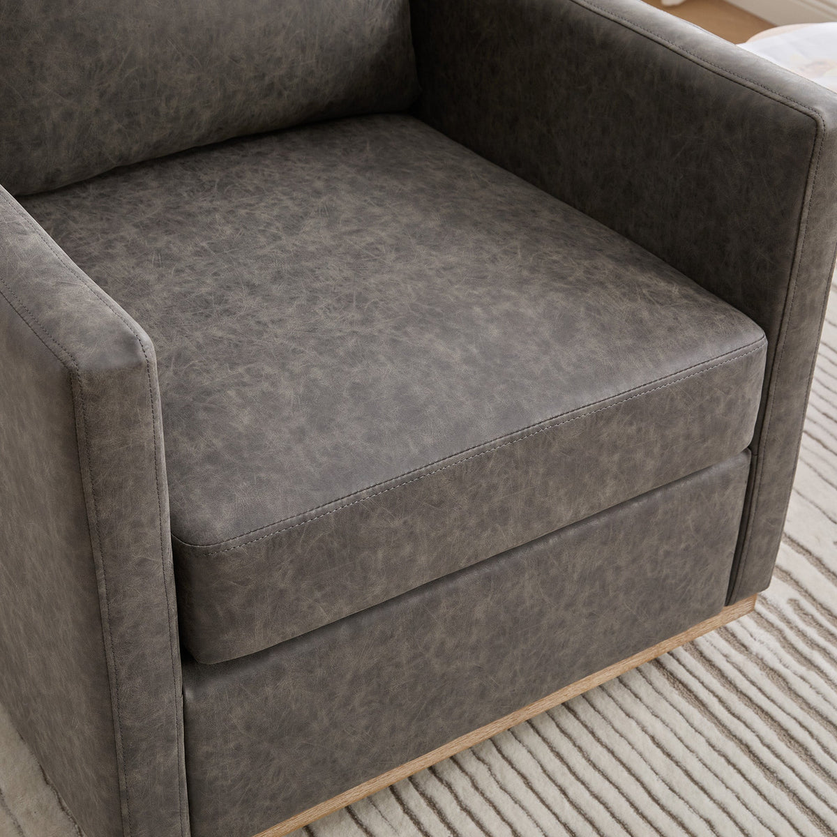 30.7"W Upholstered Square Swivel Accent Chair