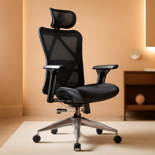 Ergonomic Mesh Office Chair With Adjustable Headrest And Lumbar Support