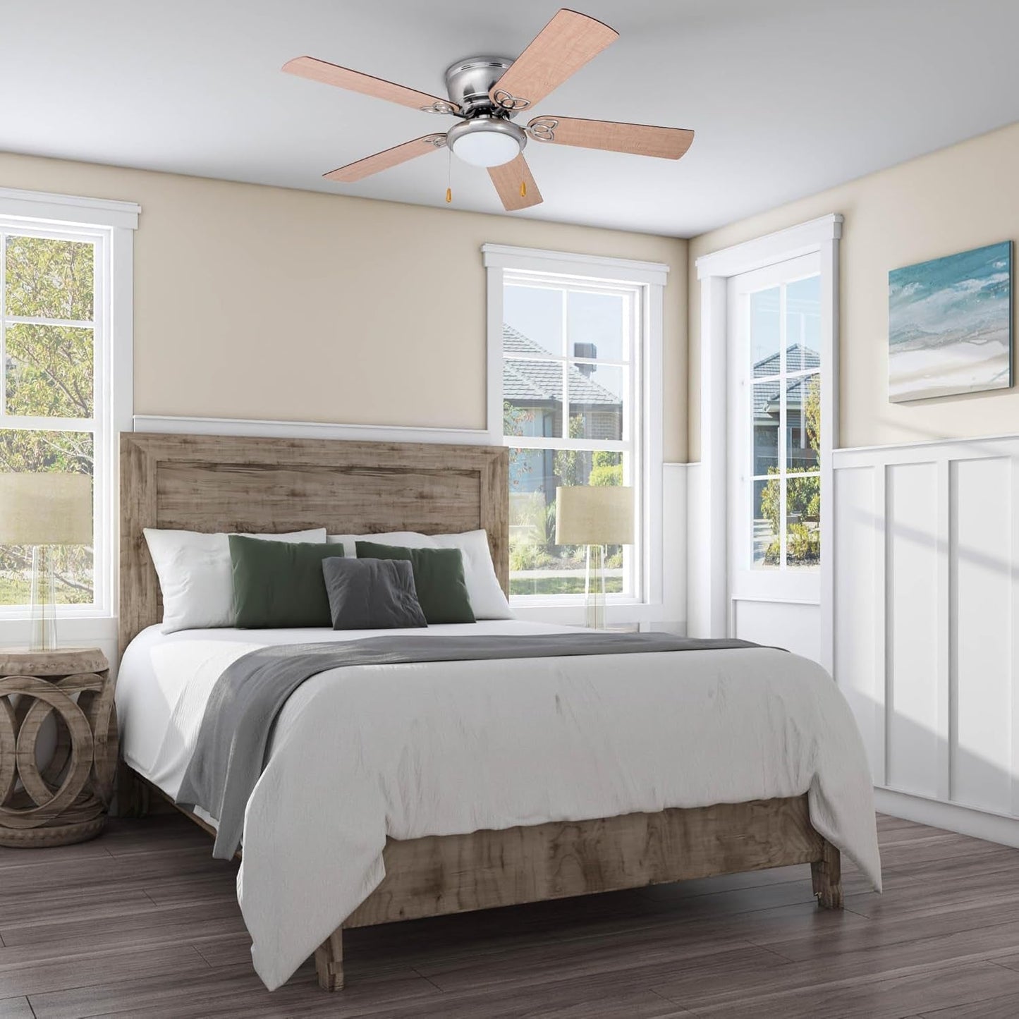 52 Inch Energy Efficient Ceiling Fan LED Lighting Remote