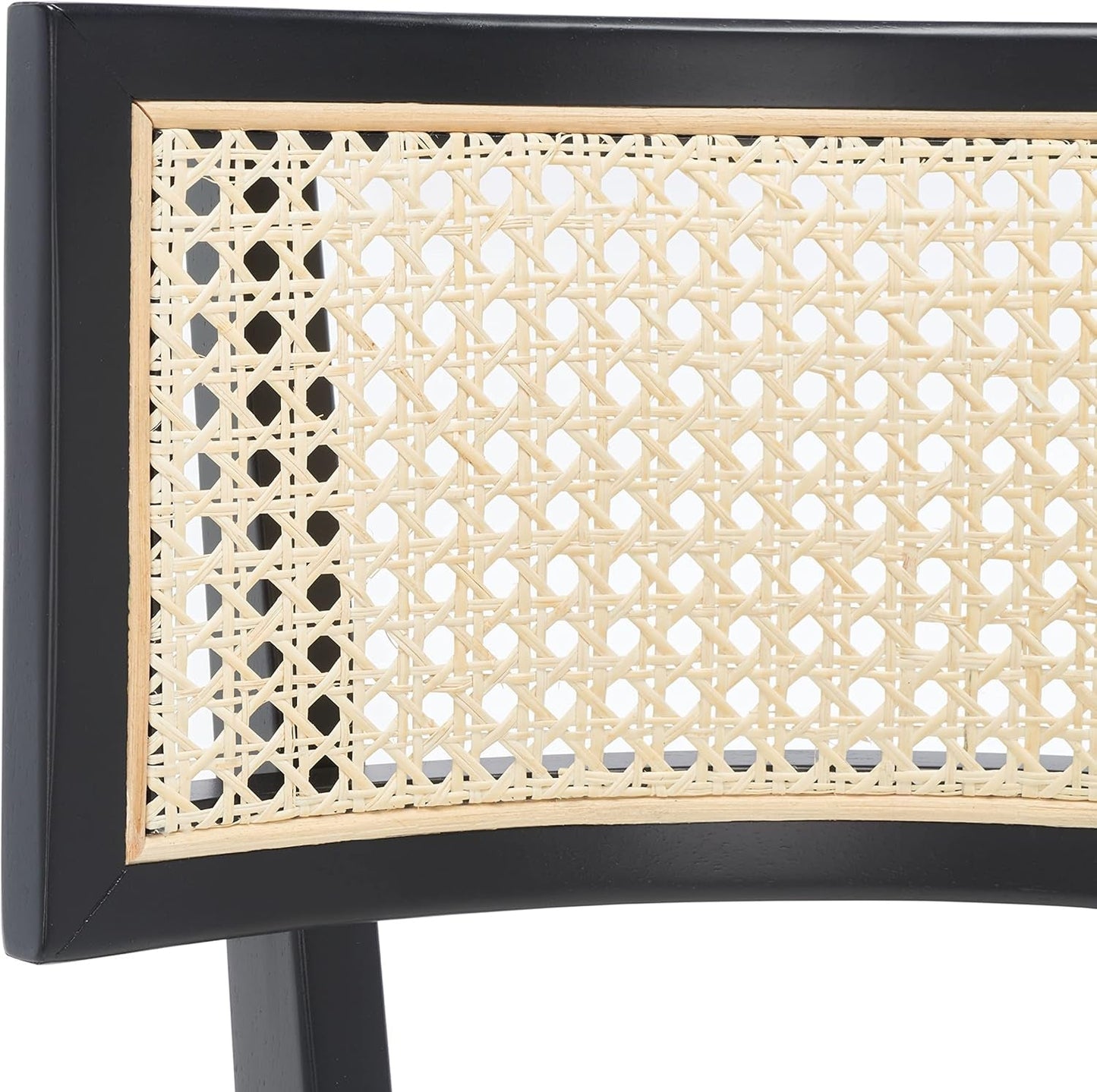 Galway Coastal Dining Chair Black Frame Cane Seat Cushion