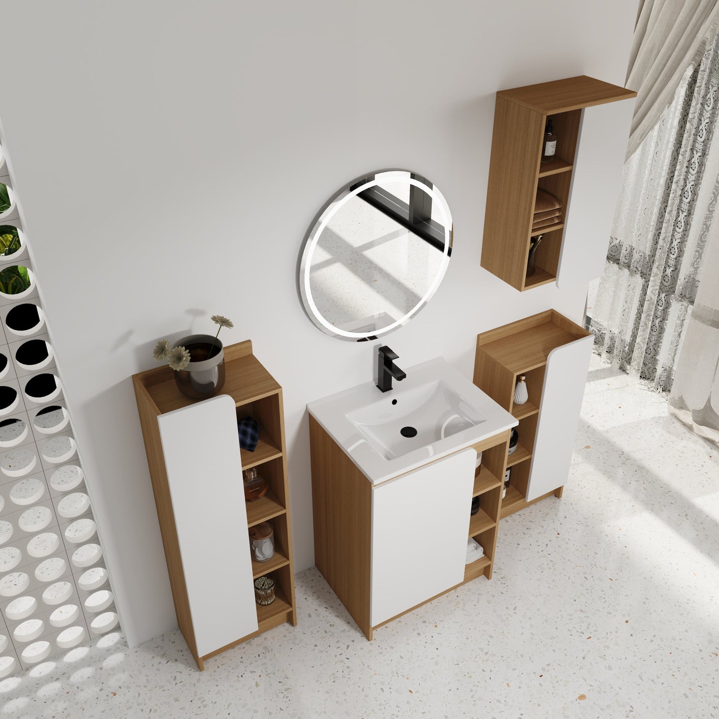4-Piece Light Bathroom Vanity Set