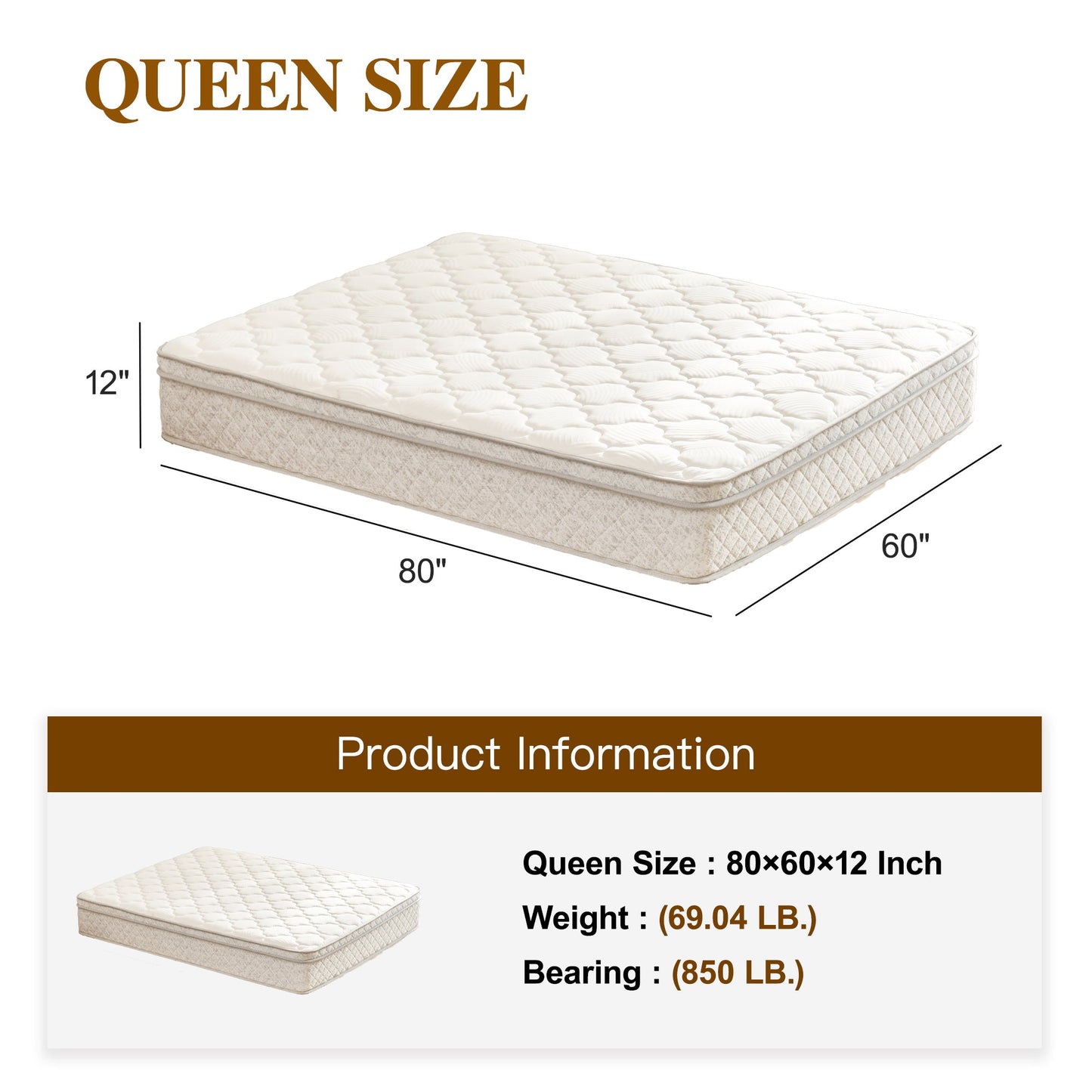12 Inch Hybrid Queen Mattress in a Box