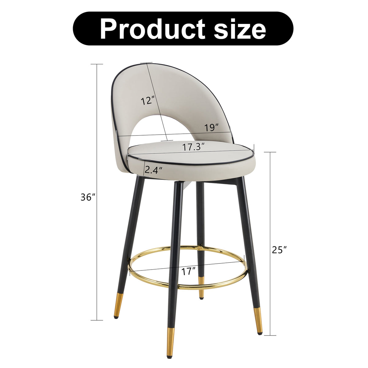 360° Rotatable Bar Chair Set of 2
