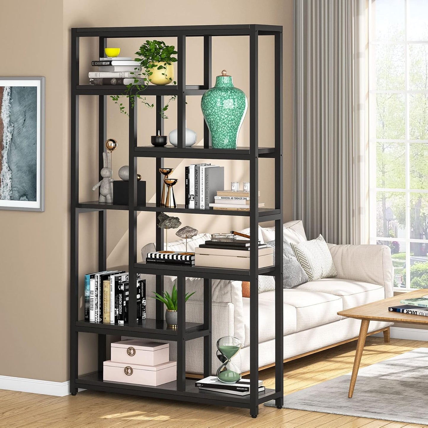 78.7" Extra Tall 7-Tier Industrial Bookcase