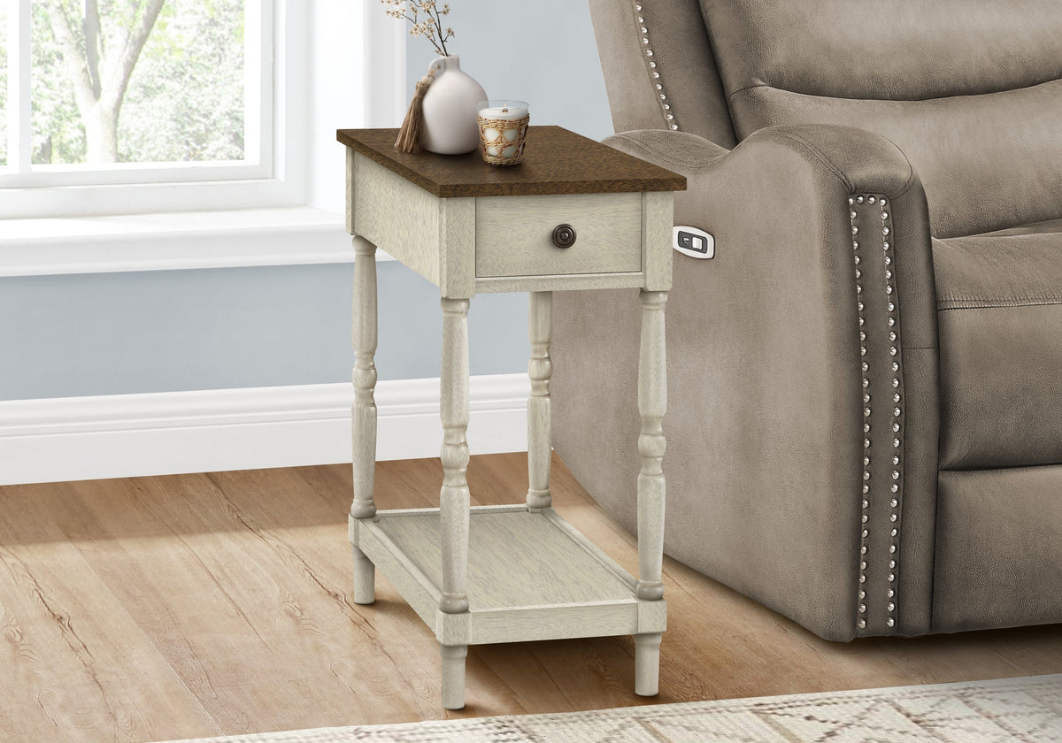 2 Tier Accent Table with Storage Drawer