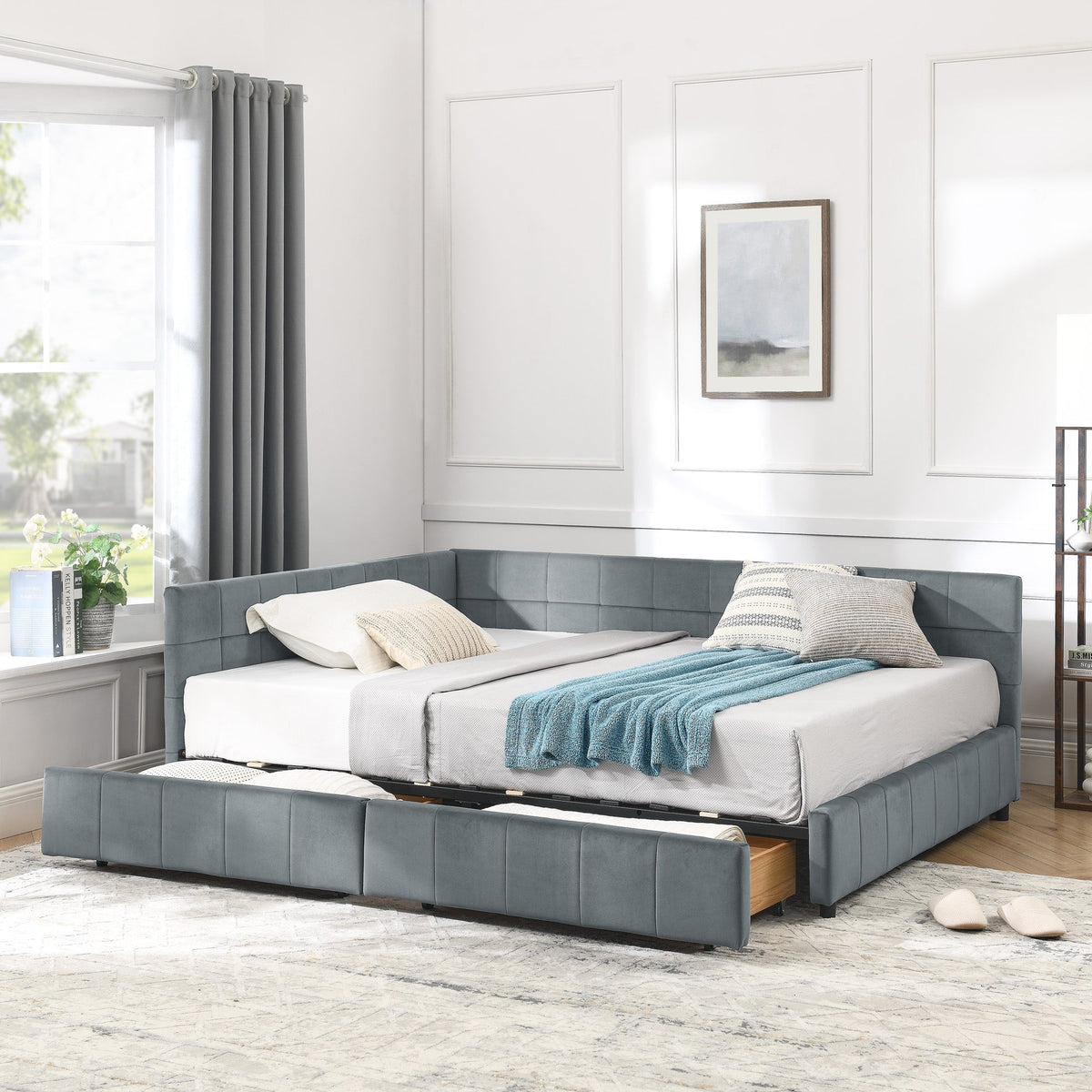 Full Size Storage Upholstered Tufted Bed Frame