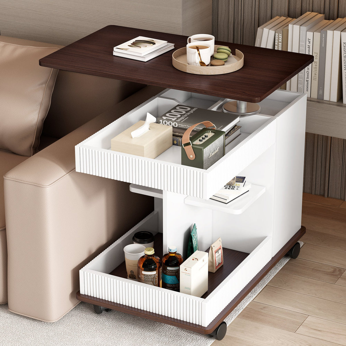 U-Can Adjustable End Table with Wheels