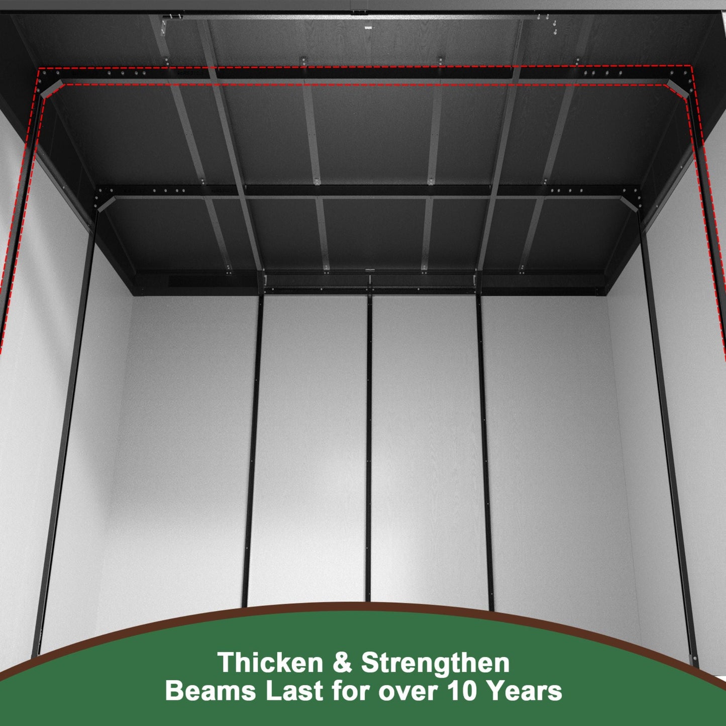 [07X10FT] Heavy Duty Weather-Resistant Polypropylene Storage Shed With Floor And Reinforced Steel Frame (SAK67455)