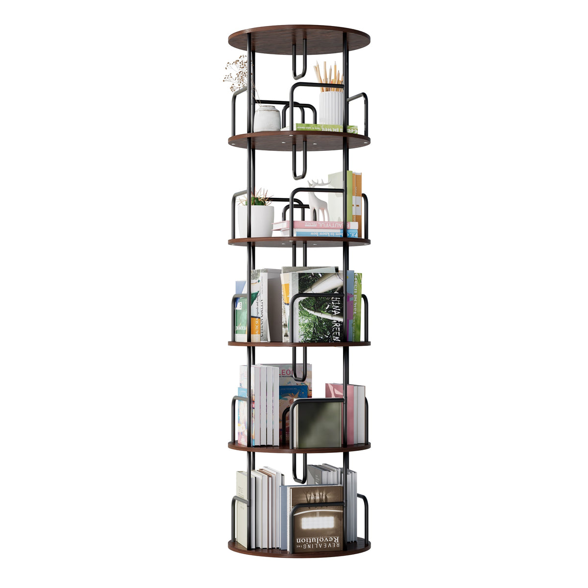 Rotating Bookshelf Tower - 5 Tier