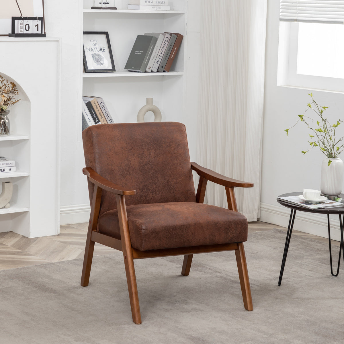Accent Chair with Microfiber Upholstery