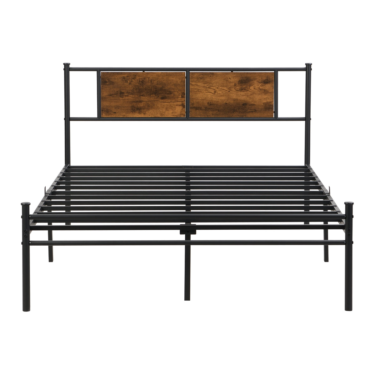 California King Bed Frame with Wood Panel Decoration