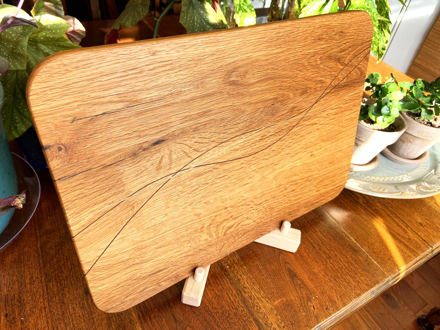 White Oak Charcuterie Board - Exotic Wood Decorative Banding