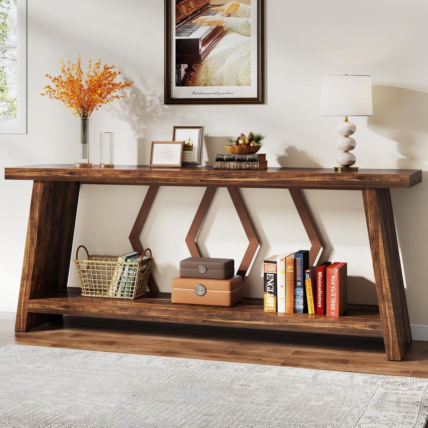 70.9" Extra Long Farmhouse Console Table