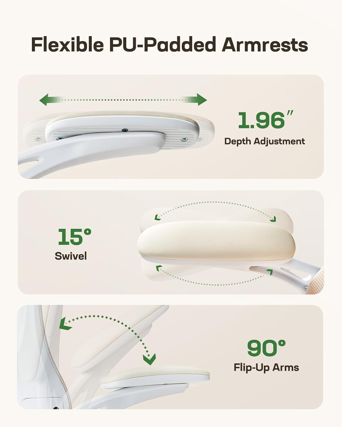 Ergonomic Office Chair White Mesh Back And Adjustable Lumbar